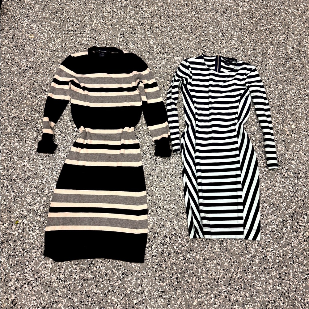 French connection lot of 2 striped mini dresses